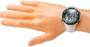 Lekki Sportowy Zegarek XONIX - Uniwersalny - Wodoodporny, Alarm, Stoper 100 Międzyczasów - Syntetyczny Pasek - Biały