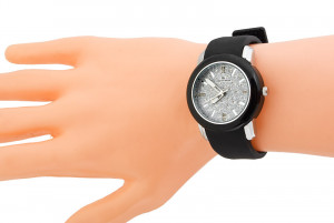 Wylansowany Damski Zegarek Jordan Kerr na Czarnym Pasku Z Niesamowitą Błyszczącą Brokatową Kopertą I Kryształkami Swarovskiego – Niepowtarzalny Look 