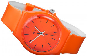 Pomarańczowy Młodzieżowy Zegarek Analogowy Dla Dziewczyny Fantastic AQUA STAND