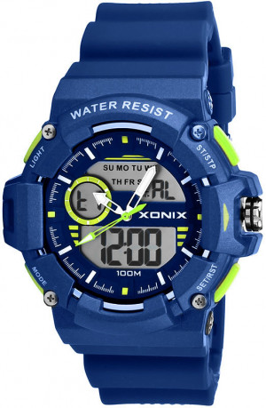 Zegarek Sportowy XONIX Multifunction LCD/Analog WR100M, Stoper, Timer, Alarm, 3x Czas, Podświetlenie - Męski I Dla Chłopaka