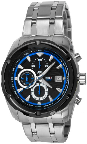 Stalowy Zegarek Męski OCEANIC WR100M Chronograph Stainless Steel - Stoper, Data, Wodoszczelność 100m