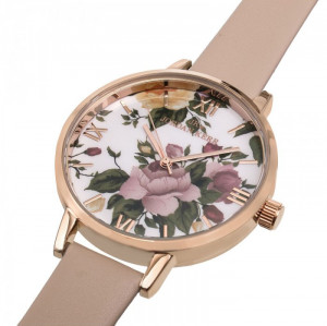 Zegarek Damski Jordan Kerr z Pięknie Zdobioną Tarczą - Rzymskie Cyfry - Pasek Skórzany - Różowy