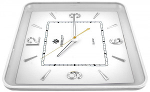 Automatycznie Podświetlany Zegar Ścienny Marki PERFECT - Kwadratowa Czytelna Tarcza - Cichy Płynący Mechanizm - Kuchenny, Do Biura i Pokoju