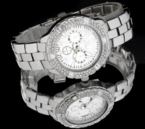 Prestiżowy Damski Zegarek Gino Rossi na Srebrnej Bransolecie  - White Crystals