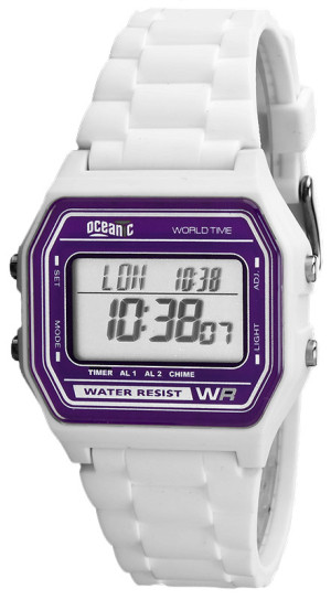 Uniwersalny Zegarek OCEANIC Montana WR100M - World Time - Wiele Funkcji - Biały