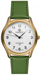 Zegarek PERFECT Na Skórzanym Pasku - Czytelna Biała Tarcza z Wyraźnymi Indeksami - Elegancki - Uniwersalny Model
