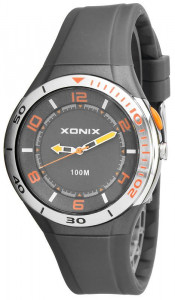 Duży Męski i Młodzieżowy Zegarek Sportowy XONIX - WR 100M, Podświetlenie Tarczy - Szary