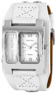 Uniwersalny Zegarek Charles Delon w Stylu Retro - Biały Na Podkładce