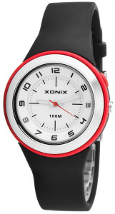 Uniwersalny Młodzieżowy Analogowy Zegarek Sportowy XONIX z Podświetleniem, Na Czarnym Pasku - Wodoszczelny