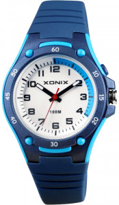 Mały Wodoszczelny 100m Zegarek XONIX - Wskazówkowy z Podświetlaną Tarczą - Dziecięcy / Damski - Wszystkie Cyfry Czytelny - Antyalergiczny – Granatowy