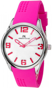 Klasyczny Damski Zegarek Analogowy Jordan Kerr - Syntetyczny Różowy Pasek - Elegancki Wygląd - Świetny Dodatek Do Ubioru