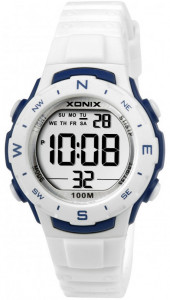 Sportowy Zegarek XONIX - Wielofunkcyjny - Dziecięcy / Mały Damski - Wodoszczelny 100m - Cyfrowy z Podświetleniem - Biały