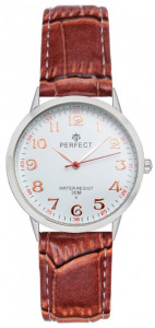 Zegarek Na Skórzanym Pasku PERFECT - Klasyczny Wzór - Tłoczony Pasek - MĘSKI