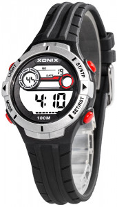 Mały Cyfrowy Zegarek XONIX - Dla Dziewczynki i Chłopca / Damski - Wodoszczelny 100m - Sportowy - Wielofunkcyjny - Czarny