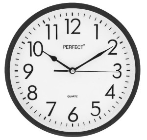 Tani Tradycyjny Zegar Ścienny PERFECT - Grafitowy - Wskazówkowy