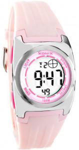 Wielofunkcyjny Sportowy Zegarek Damski XONIX LCD WR100M - Różowy - Dla Dziewczynki I Damski