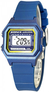 Mały Klasyczny Zegarek Elektroniczny XONIX - Dziecięcy i Damski - Wodoszczelny 100m - Sportowy - Wielofunkcyjny - Granatowy