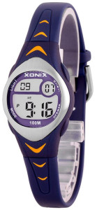 Mały Zegarek Dla Dziewczynki XONIX - Wodoszczelność 100M, Stoper, Alarm, Timer, Data - Śliczny Granatowy Kolor
