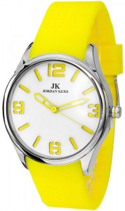 Klasyczny Damski Zegarek Analogowy Jordan Kerr - Syntetyczny Żółty Pasek - Elegancki Wygląd - Świetny Dodatek Do Ubioru