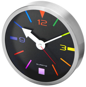Metalowy Kolorowy Zegar Ścienny z Cichym Płynącym Mechanizmem i Wyraźną, Czytelną Tarczą