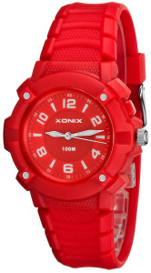 Analogowy Zegarek Xonix Z Podświetleniem - Dla Dziewczynki i Kobiety - Czerwony
