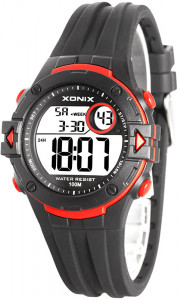 Uniwersalny Zegarek Sportowy XONIX - Elektroniczny - Wodoszczelny 100m - Wielofunkcyjny - Timer Stoper Alarm Podświetlenie Data - Czarny