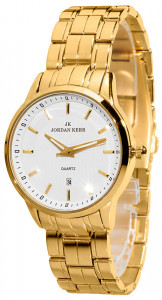 Męski Zegarek Jordan Kerr Na Złotej Klasycznej Bransolecie - Tradycyjny Wzór Tarczy + Datownik