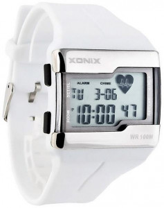 Duży Uniwersalny Zegarek Sportowy XONIX - Pulsometr, Trening Z Pamięcią, Pomiar Spalonych Kalorii, Stoper Z 15 Międzyczasami, Cardio, Pomiar BMI I Wiele Innych Funkcji, WR100M 