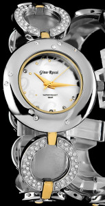 Prestiżowy Damski Zegarek Na Bransolecie Gino Rossi Ozdobiony Kryształkami Swarovskiego