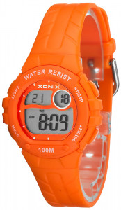 Malutki Zegarek Cyfrowy Xonix Dla Chłopca i Dziewczynki - Pomarańczowy - Podświetlenie, Stoper, Alarm
