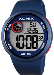 Klasyczny Uniwersalny Zegarek Sportowy XONIX - Czytelny Duży Wyświetlacz - Wodoszczelność 100m - Rozbudowany Stoper 100 Międzyczasów z Pamięcią - Do Pływania, Biegania i Na Co Dzień 