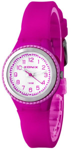 Zgrabny Antyalergiczny Zegarek XONIX Damski i Dla Dziecka - Wodoszczelny 100m - Analogowy z Podświetleniem - Różowy