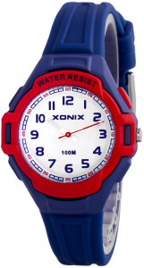 Mały Granatowy Zegarek XONIX - Wodoodporny 100m - Damski i Dziecięcy - Wskazówkowy z Podświetleniem - Antyalergiczny