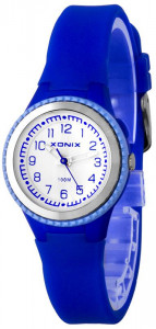 Zgrabny Antyalergiczny Zegarek XONIX Damski i Dla Dziecka - Wodoszczelny 100m - Analogowy z Podświetleniem - Granatowy