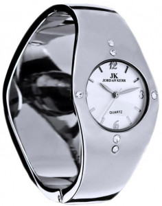 Damski Zegarek Jordan Kerr Na Litej Bransolecie Typu Klips - Wkomponowane Kryształki Swarovskiego