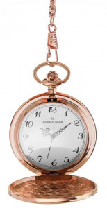 Kieszonkowy Zegarek Na Łańcuszku z Zapięciem w Stylu Retro - Kolor Różowe Złoto / Rose Gold - Czytelna Tarcza z Dużymi Liczbami
