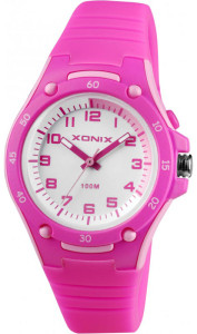 Mały Wodoszczelny 100m Zegarek XONIX - Wskazówkowy z Podświetlaną Tarczą - Dziecięcy / Damski - Wszystkie Cyfry Czytelny - Antyalergiczny – Różowy