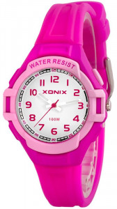 Mały Różowy Zegarek XONIX - Wodoodporny 100m - Damski, Dla Dziewczynki i Nastolatki - Wskazówkowy z Podświetleniem - Antyalergiczny