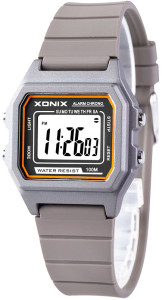 Klasyczny Uniwersalny Zegarek Elektroniczny XONIX - Wodoszczelny 100m - Wielofunkcyjny - Kolor Szary