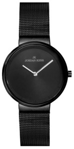 Minimalistyczny Zegarek Damski Jordan Kerr Na Bransolecie Typu Mesh - Kolor Czarny - Uniwersalny Dodatek
