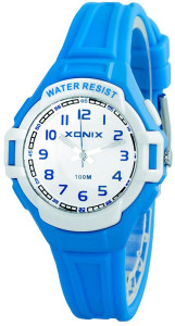 Mały Niebieski Zegarek XONIX - Wodoodporny 100m - Damski i Dziecięcy - Wskazówkowy z Podświetleniem - Antyalergiczny