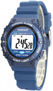 Uniwersalny Sportowy Zegarek Wielofunkcyjny XONIX - Wodoszczelny 100m - Elektroniczny Czytelny Wyświetlacz z Podświetleniem