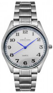 Klasyczny Męski Zegarek Jordan Kerr Na Bransolecie - Wyraźne Oznaczenia - Symetryczny Wzór Na Tarczy
