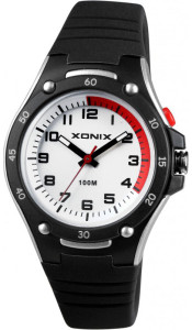 Mały Wodoszczelny 100m Zegarek XONIX - Wskazówkowy z Podświetlaną Tarczą - Dziecięcy / Damski - Wszystkie Cyfry Czytelny - Antyalergiczny – Czarny