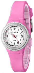 Zgrabny Antyalergiczny Zegarek XONIX Damski i Dla Dziecka - Wodoszczelny 100m - Analogowy z Podświetleniem - Różowy