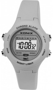 Mały Zegarek Sportowy z Cyfrowym Wyświetlaczem XONIX - Dziecięcy / Damski - Podświetlenie - Wodoodporny - Kolor Szary