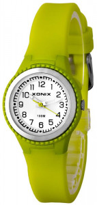 Zgrabny Antyalergiczny Zegarek XONIX Damski i Dla Dziecka - Wodoszczelny 100m - Analogowy z Podświetleniem - Zielony