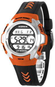 Zegarek Xonix - Męski i Młodzieżowy - Elektroniczny - Wielofunkcyjny - Wodooporny 100m - 15x Stoper,  8x Alarm, 3x Timer - Antyalergiczny Pasek