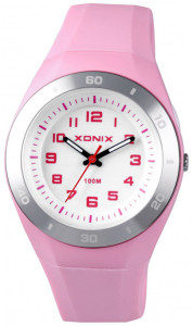 Zegarek XONIX Dla Dziewczynki / Damski - Czytelny Wskazówkowy z Podświetleniem - Wodoszczelny 100m - Kolor Różowy