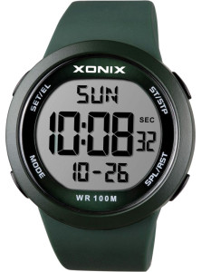 Zegarek Sportowy z Dużym Czytelnym Wyświetlaczem XONIX - Męski Młodzieżowy Damski - Wodoszczelny 100m - Wielofunkcyjny - Do Biegania i Pływania - Zielony